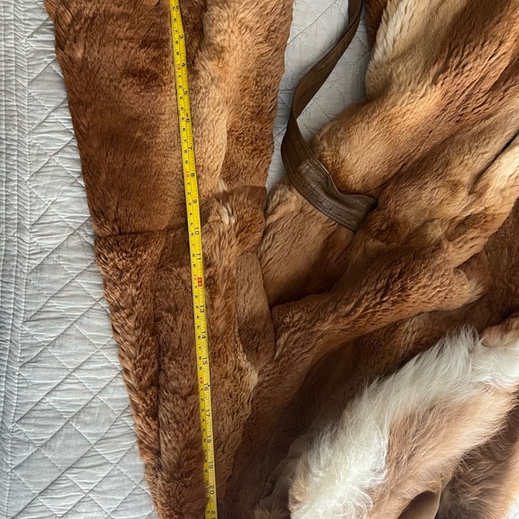 Full length Rabbit coat with Fox collar - Picture 5 of 7